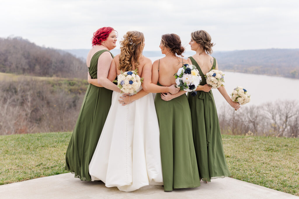Photo of bride and her bridesmaids