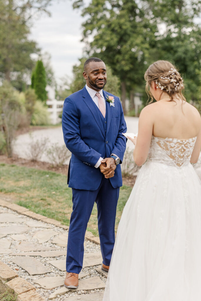 Private vows between the bride and the groom at The Marmalade Lily