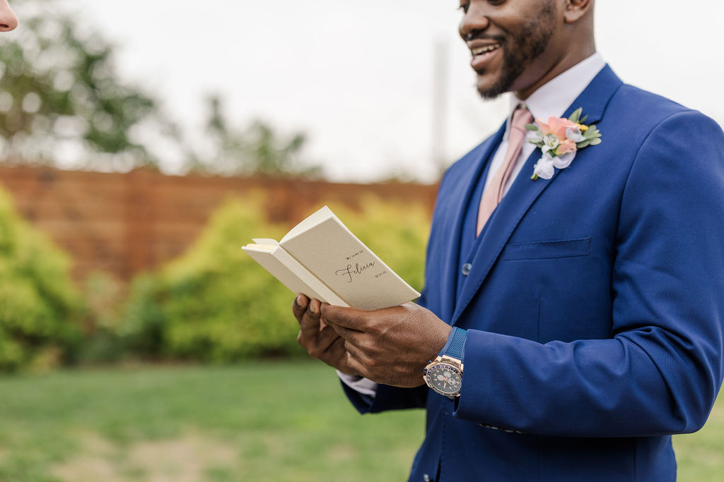 Private vows between the bride and the groom at The Marmalade Lily