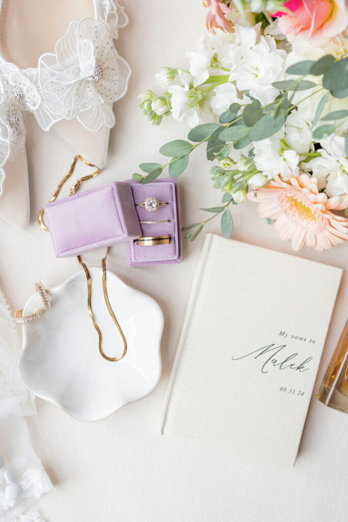 Wedding detail flat lay photos from a wedding at The Marmalade Lily