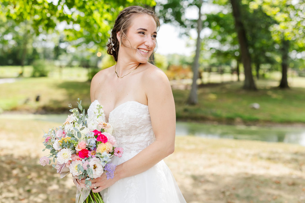 Bridal portrait in gardens at the marmalade lily