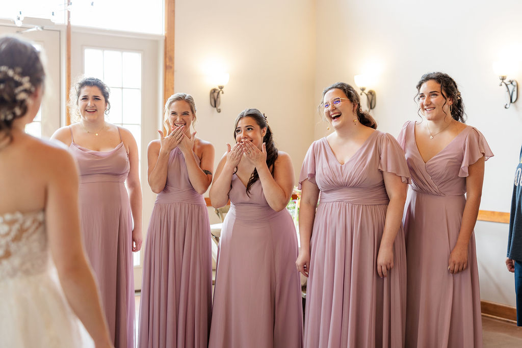 Bridesmaids reveal at the marmalade lily